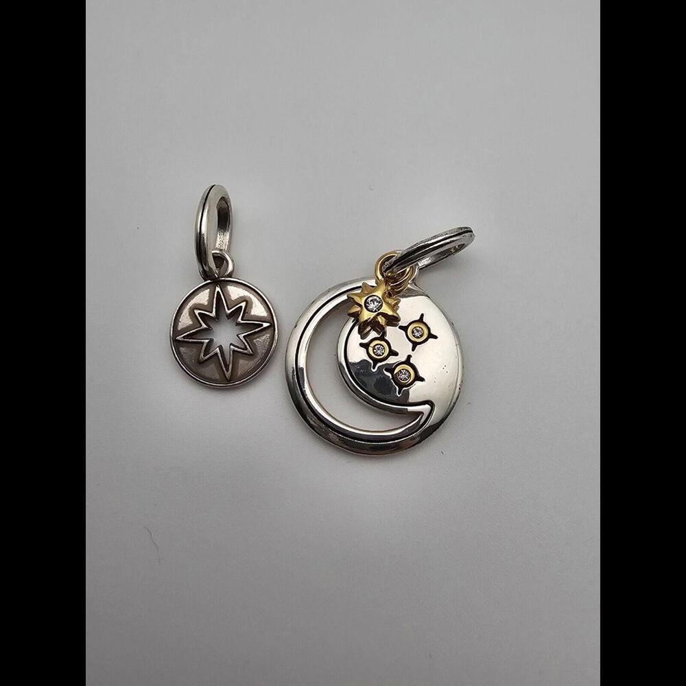 Brighton Shadowshine Moon & Momentum Arrow Silver Amulet Charms ~Lot of 2 New